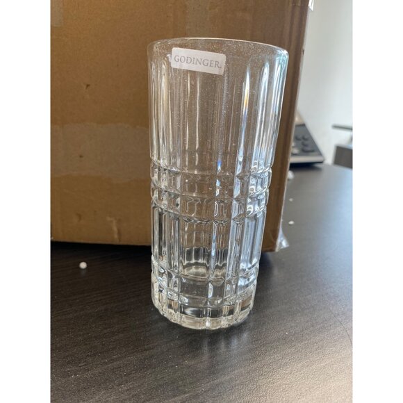 Godinger Boundary Pattern Highball Glasses Set Of 4 Clear Size OS Defected - Picture 2 of 4